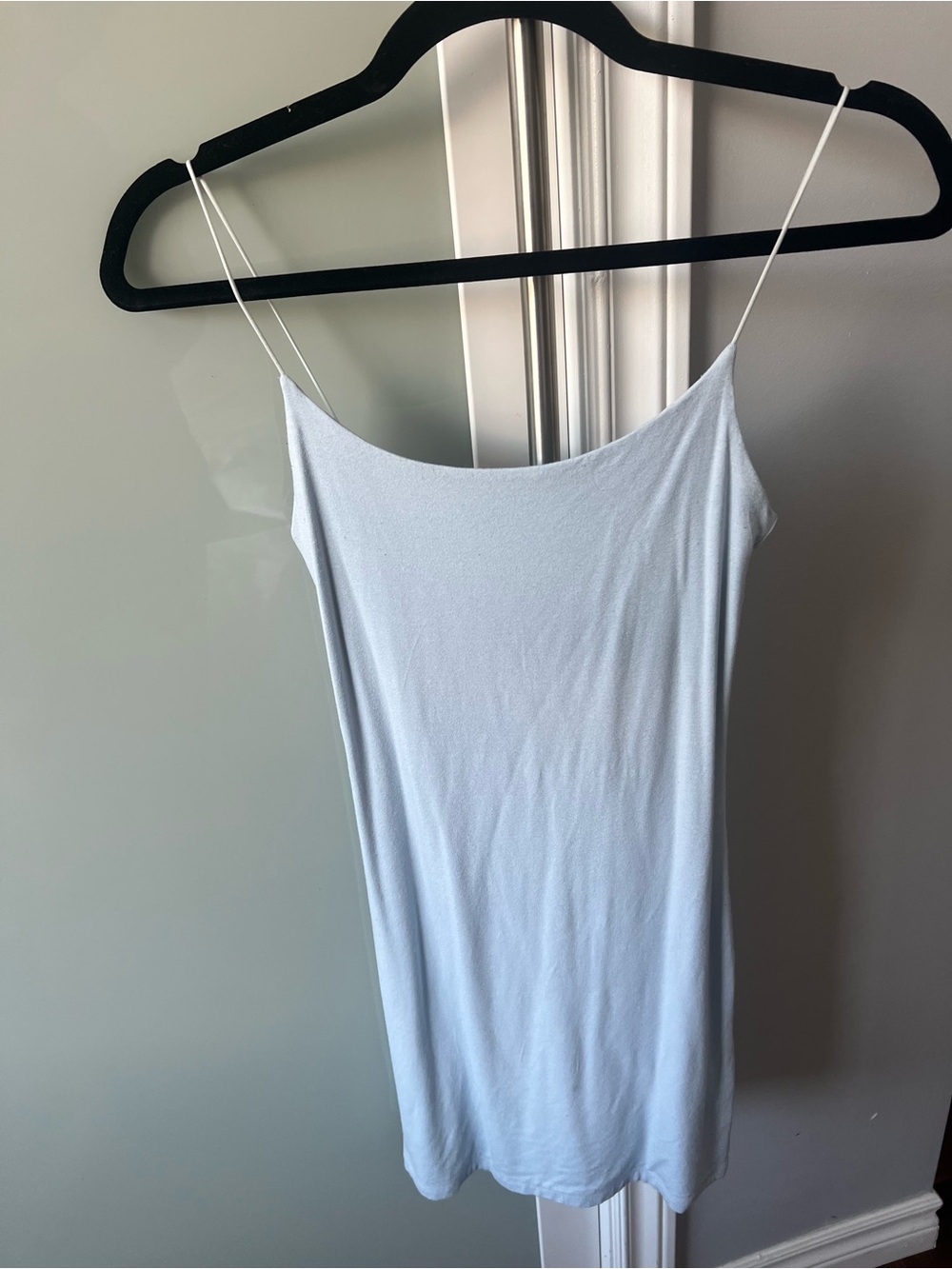 Light Blue Spaghetti Strap Tank Top Dress- Wilfred